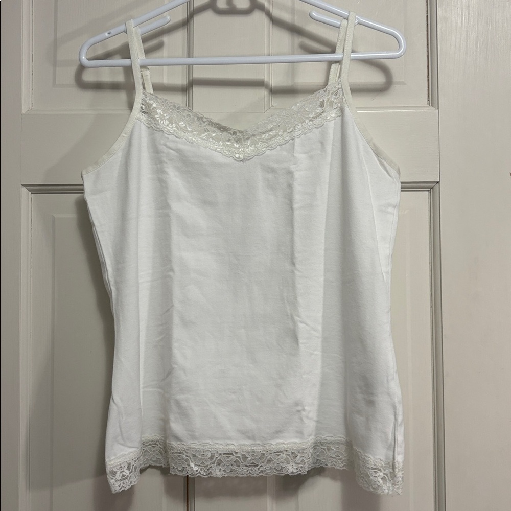 Lace Cami Top‎ Women's M White Sleeveless Whimsigoth Fairy